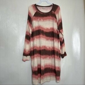 Pink long sleeve shirt dress with pockets‎